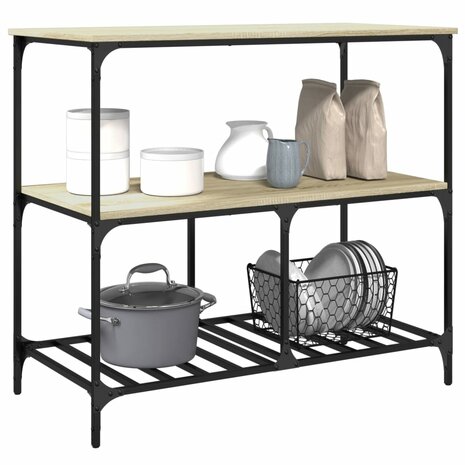 Keukentrolley 100x50x95 cm bewerkt hout sonoma eikenkleurig 5