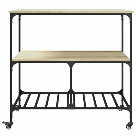 Keukentrolley 100x50x95 cm bewerkt hout sonoma eikenkleurig 7