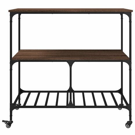 Keukentrolley 100x50x95 cm bewerkt hout bruin eikenkleurig 7