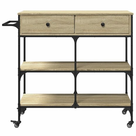 Keukentrolley 105x42x95 cm bewerkt hout sonoma eikenkleurig 7