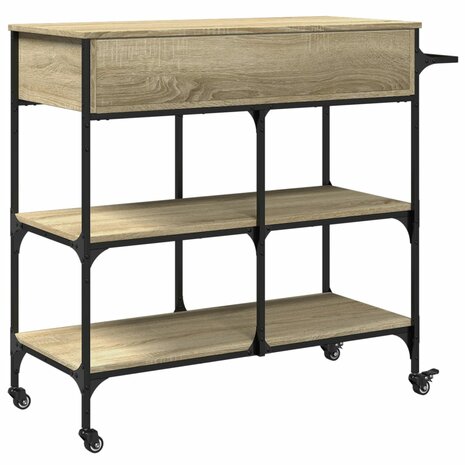 Keukentrolley 105x42x95 cm bewerkt hout sonoma eikenkleurig 10
