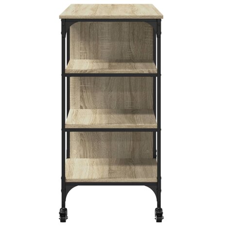 Keukentrolley 100x45x89,5 cm bewerkt hout sonoma eikenkleurig 8