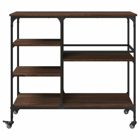 Keukentrolley 100x45x89,5 cm bewerkt hout bruin eikenkleurig 7