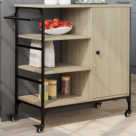 Keukentrolley 87,5x38,5x84,5 cm bewerkt hout sonoma eikenkleur 1