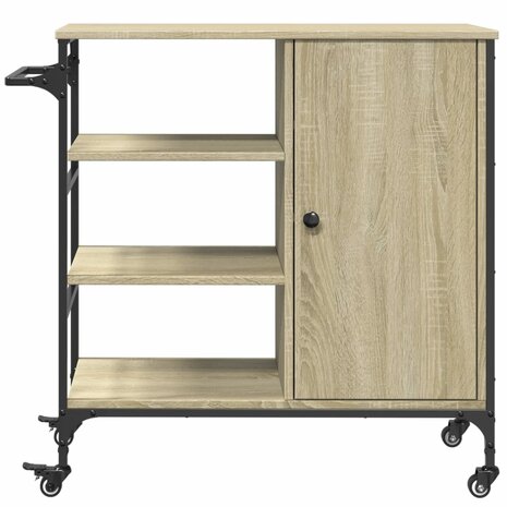 Keukentrolley 87,5x38,5x84,5 cm bewerkt hout sonoma eikenkleur 8