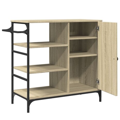 Keukentrolley 87,5x38,5x84,5 cm bewerkt hout sonoma eikenkleur 9