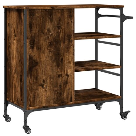 Keukentrolley 87,5x38,5x84,5 cm bewerkt hout gerookt eikenkleur 11