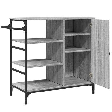 Keukentrolley 87,5x38,5x84,5 cm bewerkt hout grijs sonoma eiken 9