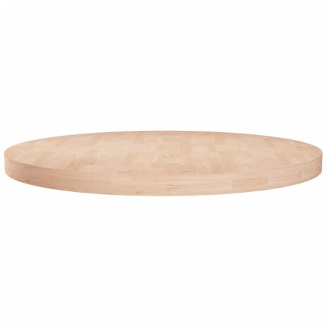 Tafelblad rond Ø80x4 cm onbehandeld massief eikenhout 1