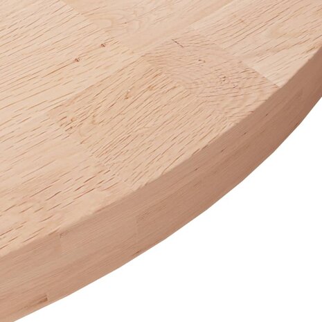Tafelblad rond Ø80x4 cm onbehandeld massief eikenhout 3