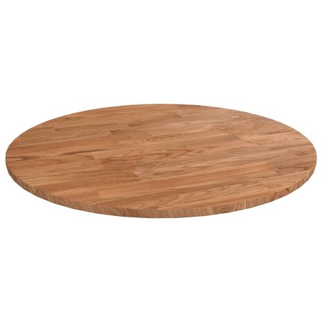 Tafelblad rond Ø40x1,5 cm bewerkt massief eikenhout lichtbruin 1