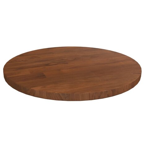 Tafelblad rond Ø30x1,5 cm bewerkt massief eikenhout donkerbruin 1