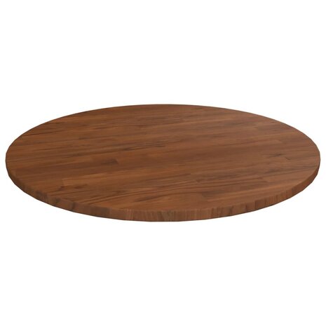 Tafelblad rond Ø50x1,5 cm bewerkt massief eikenhout donkerbruin 1