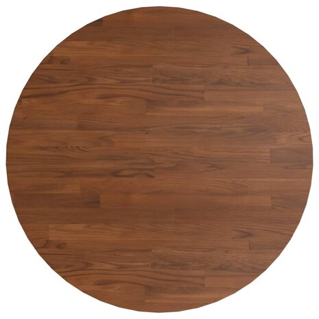 Tafelblad rond Ø50x1,5 cm bewerkt massief eikenhout donkerbruin 2