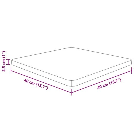 Tafelblad vierkant 40x40x2,5cm behandeld eiken donkerbruin 4