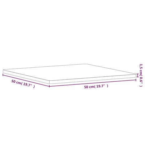 Tafelblad vierkant 50x50x1,5 cm massief beukenhout 7