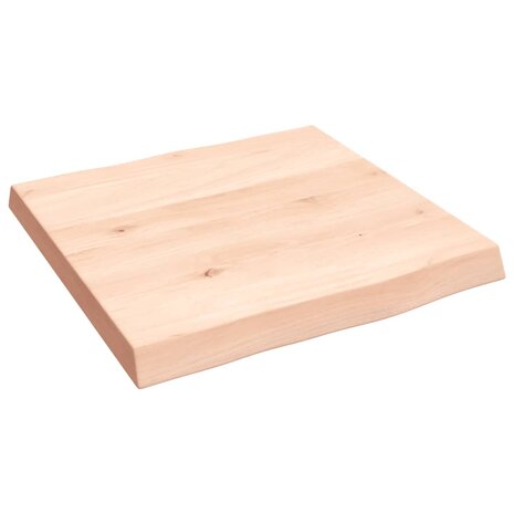 Tafelblad natuurlijke rand 40x40x(2-4) cm massief eikenhout 3