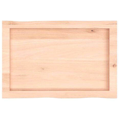 Tafelblad natuurlijke rand 60x40x(2-4) cm massief eikenhout 5