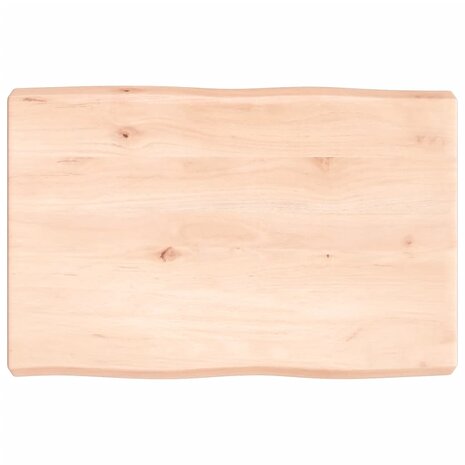 Tafelblad natuurlijke rand 60x40x(2-6) cm massief eikenhout 2