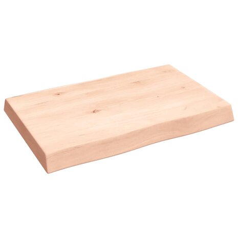 Tafelblad natuurlijke rand 60x40x(2-6) cm massief eikenhout 4