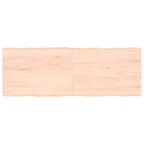 Tafelblad natuurlijke rand 140x50x(2-4) cm massief eikenhout 2
