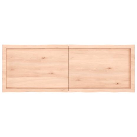 Tafelblad natuurlijke rand 140x50x(2-4) cm massief eikenhout 5