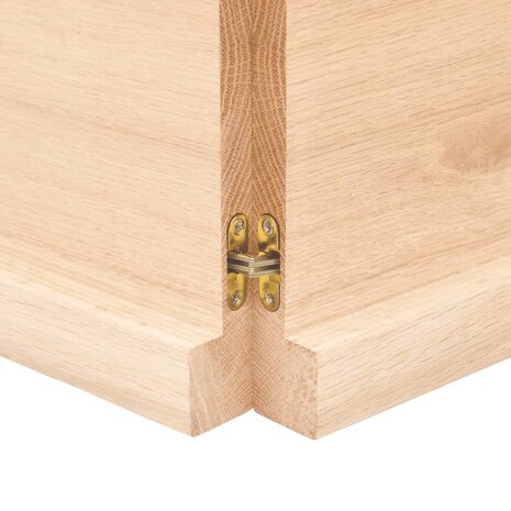 Tafelblad natuurlijke rand 140x50x(2-4) cm massief eikenhout 8