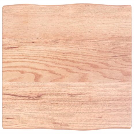 Tafelblad natuurlijke rand 40x40x2 cm eikenhout lichtbruin 2
