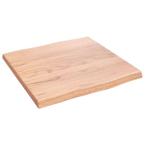 Tafelblad natuurlijke rand 40x40x2 cm eikenhout lichtbruin 3