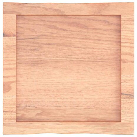 Tafelblad natuurlijke rand 40x40x(2-4) cm eikenhout lichtbruin 4