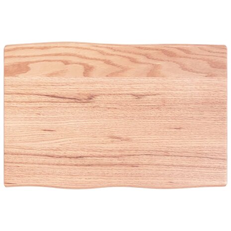 Tafelblad natuurlijke rand 60x40x2 cm eikenhout lichtbruin 2