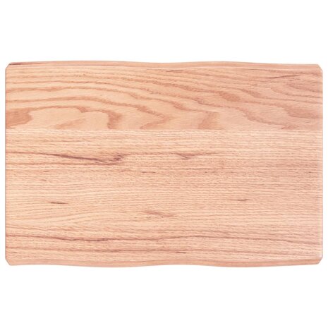 Tafelblad natuurlijke rand 60x40x(2-6) cm eikenhout lichtbruin 2