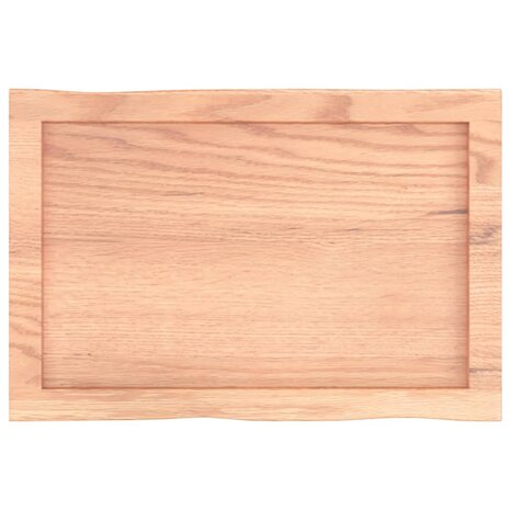 Tafelblad natuurlijke rand 60x40x(2-6) cm eikenhout lichtbruin 5