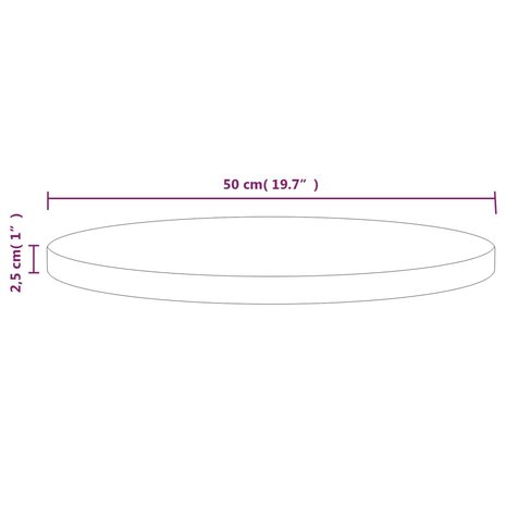 Tafelblad Ø50x2,5 cm massief grenenhout wit 6