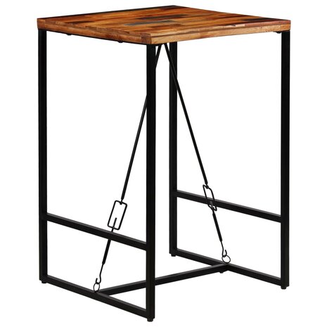 3-delige Barset massief gerecycled hout en echt geitenleer 4
