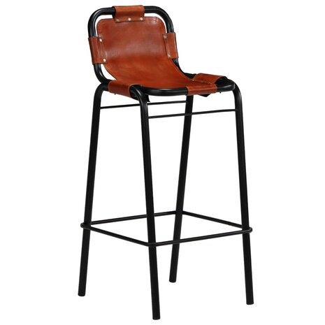 3-delige Barset massief gerecycled hout en echt geitenleer 6