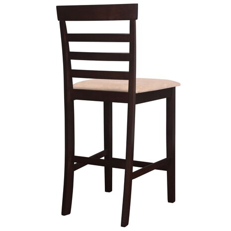 Bartafel met 4 barstoelen set hout bruin 6