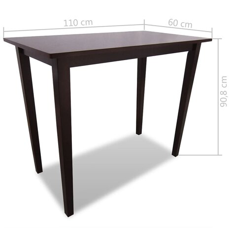 Bartafel met 4 barstoelen set hout bruin 8