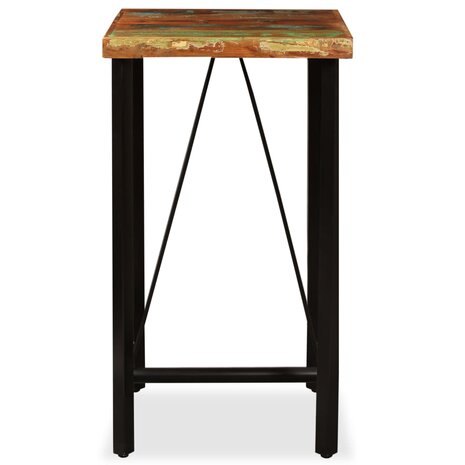 Barset massief gerecycled hout, echt leer en canvas 3-delig 3