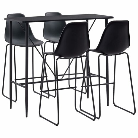 5-delige Barset kunststof zwart 1