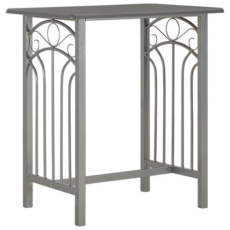 3-delige Barset hout en staal antraciet 2