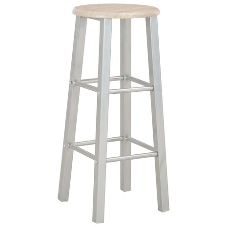 3-delige Barset hout en staal 6