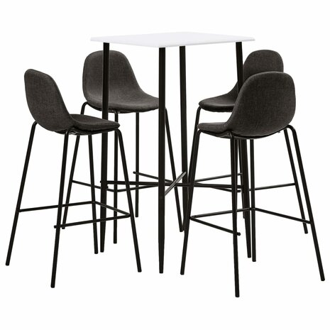 5-delige Barset stof donkergrijs 1