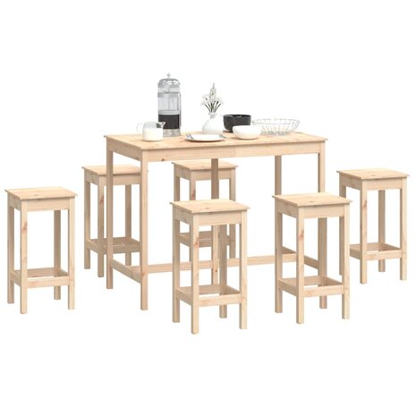 7-delige Barset massief grenenhout 6