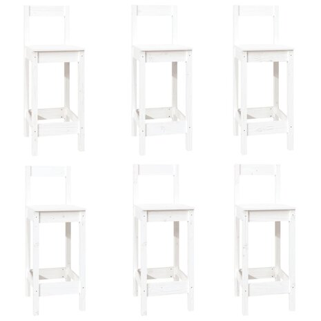 7-delige Barset massief grenenhout wit 3