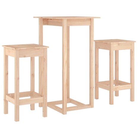 3-delige Barset massief grenenhout 2