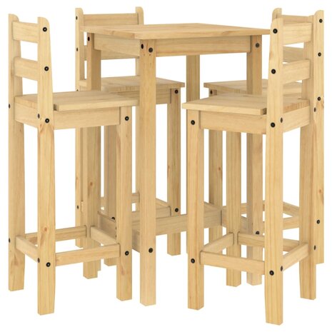 5-delige Barset massief grenenhout 2