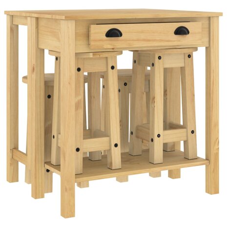 5-delige Barset massief grenenhout 2
