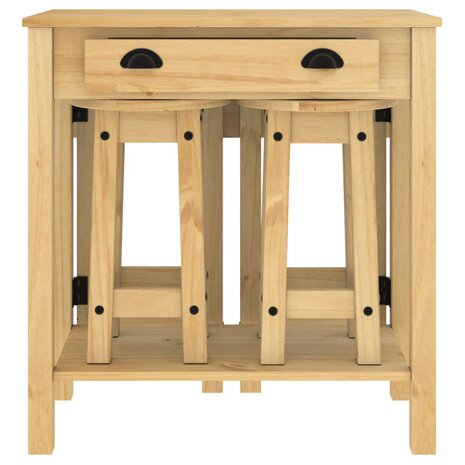 5-delige Barset massief grenenhout 5