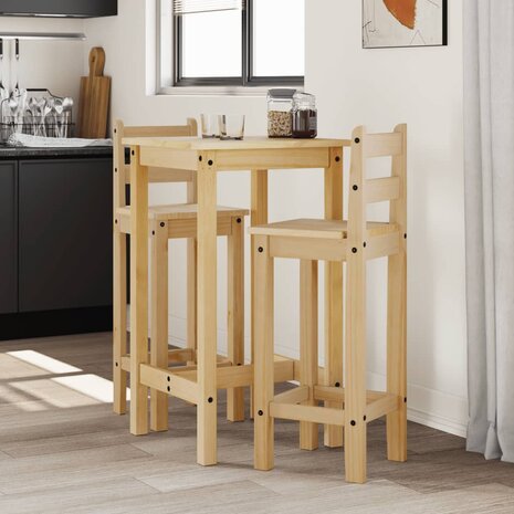 3-delige Barset massief grenenhout 1